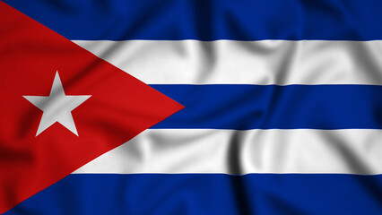 Cuba flag waving in the wind background illustration, silk