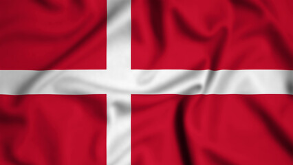 Fototapeta premium Denmark flag waving in the wind background illustration, silk