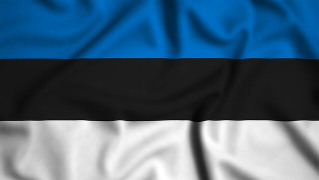Estonia flag waving in the wind background illustration, silk