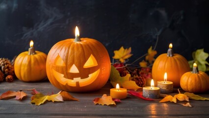 Bougie citrouille halloween