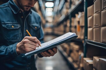 A logistics coordinator organizing and preparing import clearance documents for overseas goods at a customs office, ensuring smooth import processes and compliance.
