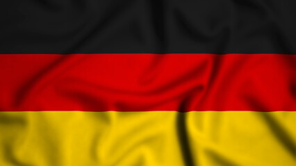 Germany flag waving in the wind background illustration, silk