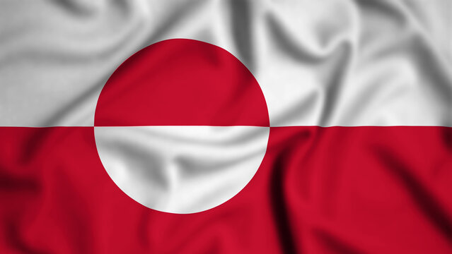 Greenland flag waving in the wind background illustration, silk - Powered by Adobe