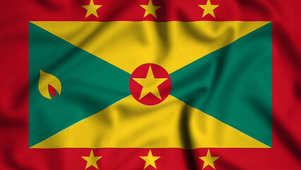 Fototapeta premium Grenada flag waving in the wind background illustration, silk