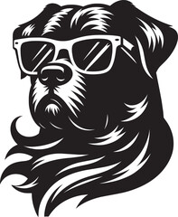 Fototapeta premium Cool Dog Silhouette isolated on a white background Minimalist dog vector shape