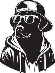 Cool Dog Silhouette isolated on a white background Minimalist dog vector shape