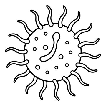 black and white virus cell clip art preview