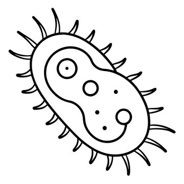 black outline microbe cell clip art preview