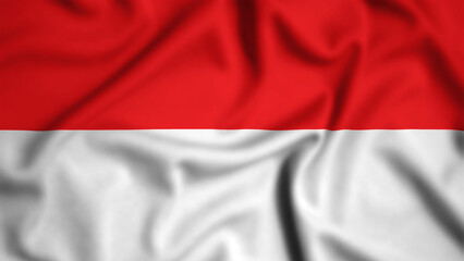 Indonesia flag waving in the wind background illustration, silk