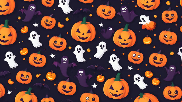 Cute Halloween background, unique Halloween wallpaper, Halloween day concept illustration, ai generated
