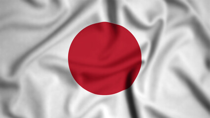 Japan flag waving in the wind background illustration, silk © Showrov