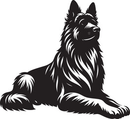 Cool Dog Silhouette isolated on a white background Minimalist dog vector shape