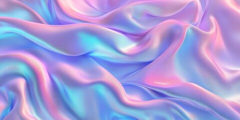 Fototapeta premium Vibrant Abstract Satin Fabric Waves in Pastel Colors