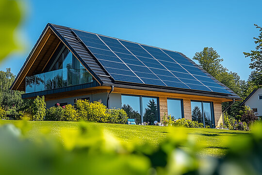 Das gr&uuml;ne Eigenheim, Gr&uuml;ne Energie f&uuml;r die eigenen 4 W&auml;nde durch eine Solaranlage, Solarenergie durch Photovoltaik, CO2 Fussabdruck reduzieren und Umwelt schonen