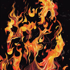 Blaze fire flame element illustration background material 