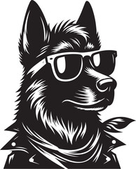 Cool Dog Silhouette isolated on a white background Minimalist dog vector shape