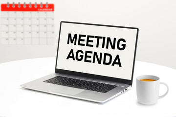 Meeting agenda is shown using the text. Today's agenda