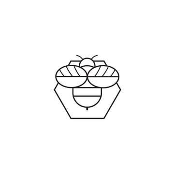 recommend clip art: Bee icon vector honey logo illustration. Simple bee icon outline art bumble.