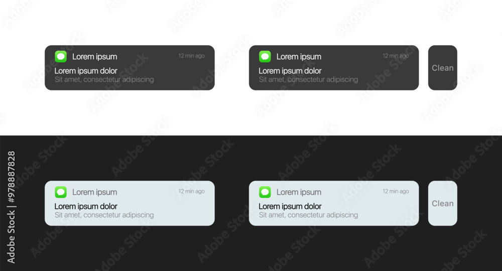 Aufkleber notification feed set icons. flat style. vector icons.