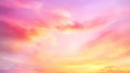 Abstract Colorful Cloudscape with Delicate Pink and Yellow Hues - A Serene and Dreamy Sky Background Image for Design Projects