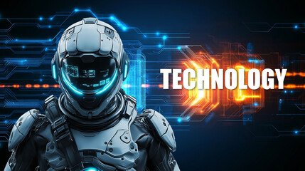 Futuristic High-Tech Warrior in Advanced Armor