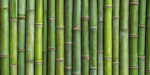 Obraz premium Vibrant Green Bamboo Stalks Pattern in Nature's Texture Background