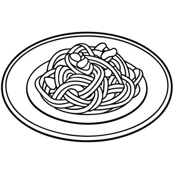 recommend clip art: pasta outline coloring book page line art drawing