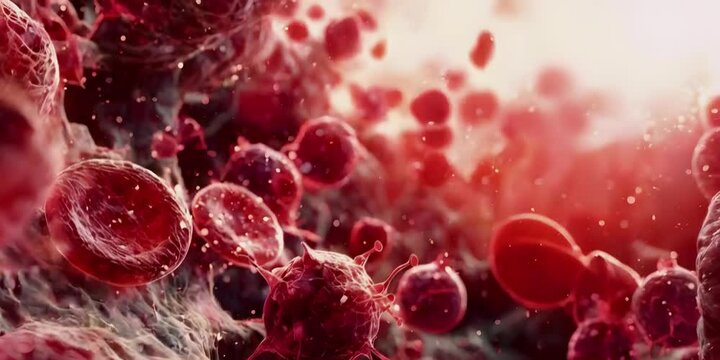 Microscopic view of cells and structures for healthcare.