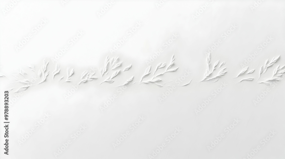 Aufkleber abstract embossed white paper texture with delicate branches design for minimalist background