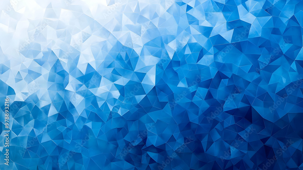 Poster abstract geometric blue background with triangles and light gradient effect