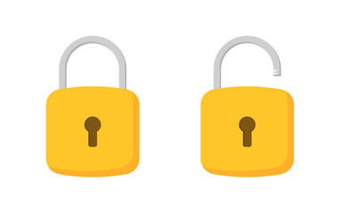 Door lock icons. Flat style. Vector icons.