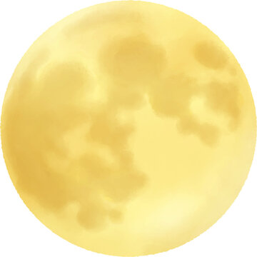  Illustration material of a golden moon／金色に光る月のイラスト素材