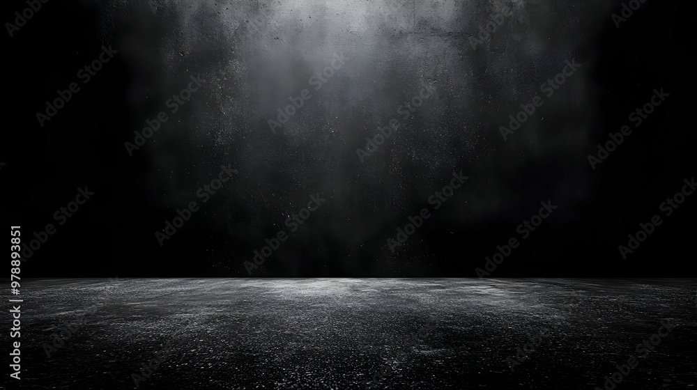 Poster dark concrete background with grunge texture and a single light source shining from above
