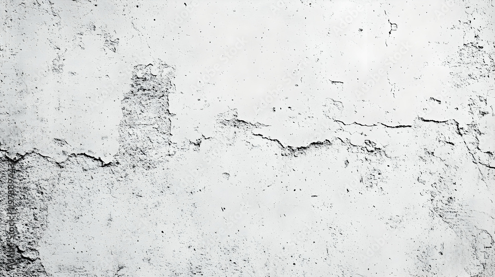 Poster white concrete wall texture with cracks and flakes - abstract background for design and art