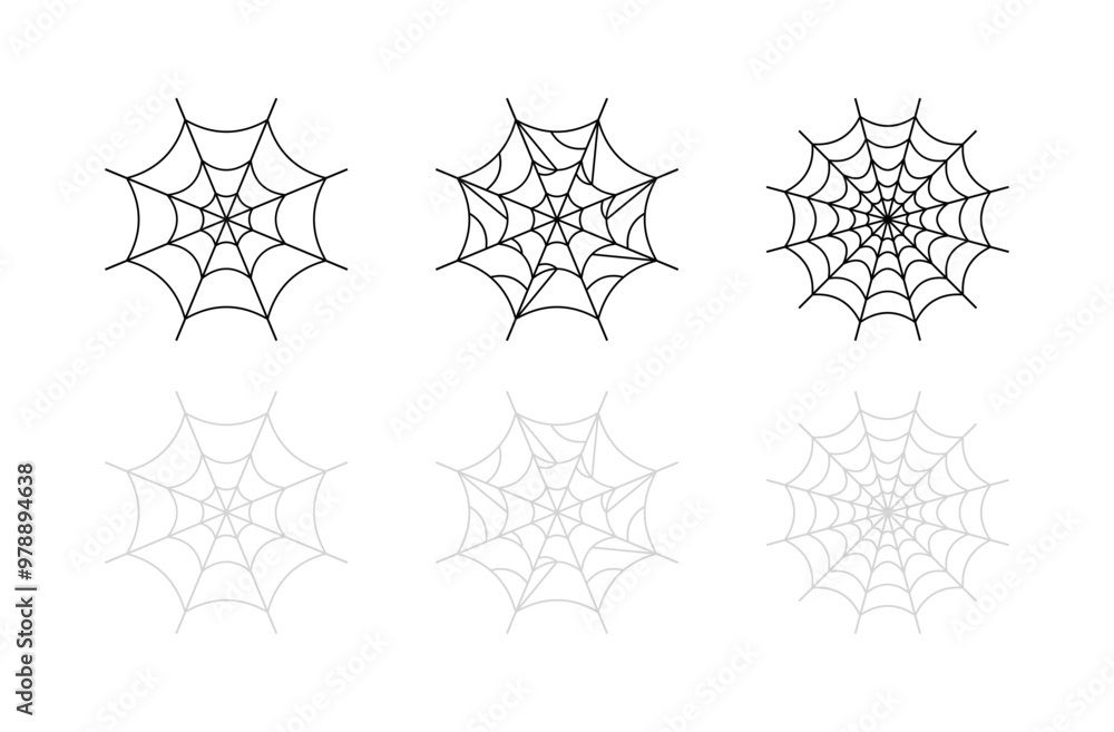 Poster web set icons. linear and flat style. vector icons.