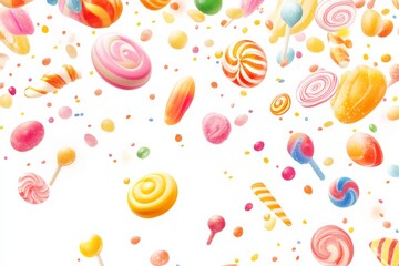 colorful candies isolated on a white background