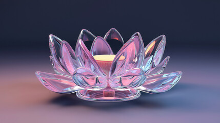 A lotus podium made of glass
