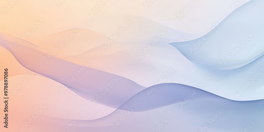 Aufkleber soft, flowing abstract waves in pastel colors create a serene and calming visual effect.