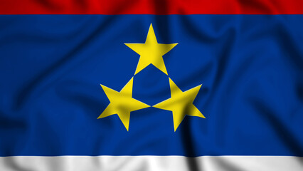 Vojvodina flag waving in the wind background illustration, silk