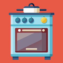 oven stove vector illustration