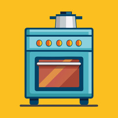 oven stove vector illustration