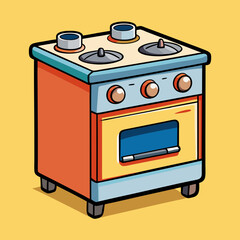 oven stove vector illustration