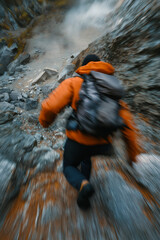 Speed hiking. Running and hiking in the mountains