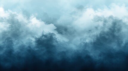 Abstract blue clouds dramatic ethereal atmosphere
