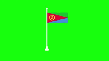 waving flag of the Eritrea green screen, transparent screen
