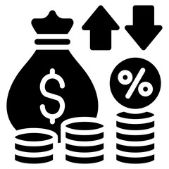 Interest Rate Icon For Design Element