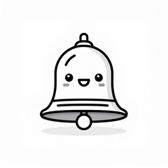 Naklejka premium Minimalist Outline of a Ringing Bell Icon with Notification Bubbles. Simple Black and White Symbol for Alerts, Alarms, or Notifications in Digital Applications and Websites. Vector Logo Icon 