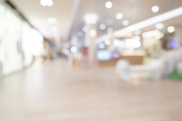 Shopping blur people mall inside of background out of focus.