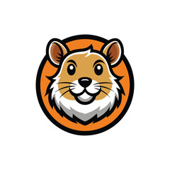 Hamster head mascot logo design vector. Animal head logo template.