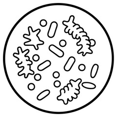 Obraz premium probiotics bacteria outline coloring book page line art drawing